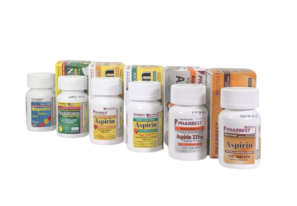 Pharbest six Analgesic products lined up