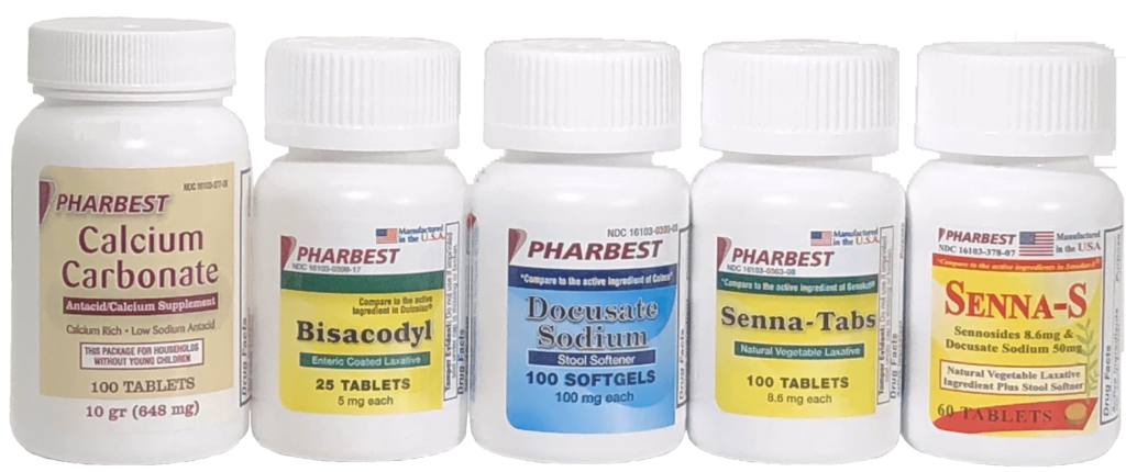 Pharbest five digestive health bottle products lined up